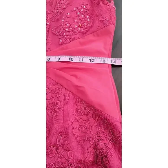 Rickie Freeman Teri Jon Gown Women's Size 2 Red Lace Formal Party Maxi Dress - Picture 13 of 16